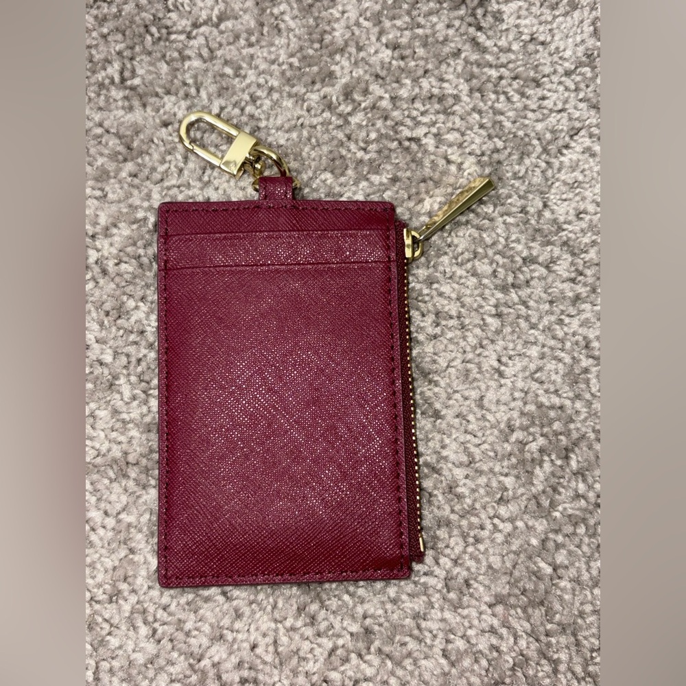 Tory Burch Emerson Card lanyard Burgundy - Picture 3 of 5